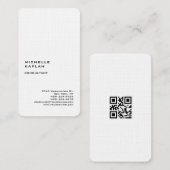 Carte De Visite QR Code Premium Lin Moderne Exclusif (Devant / Derrière)