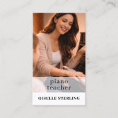 Carte de Visite QR Code Professeur de Piano Photo (Devant)