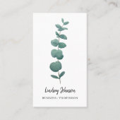 Carte De Visite QR Code Profession moderne Entreprise Eucalyptus (Devant)