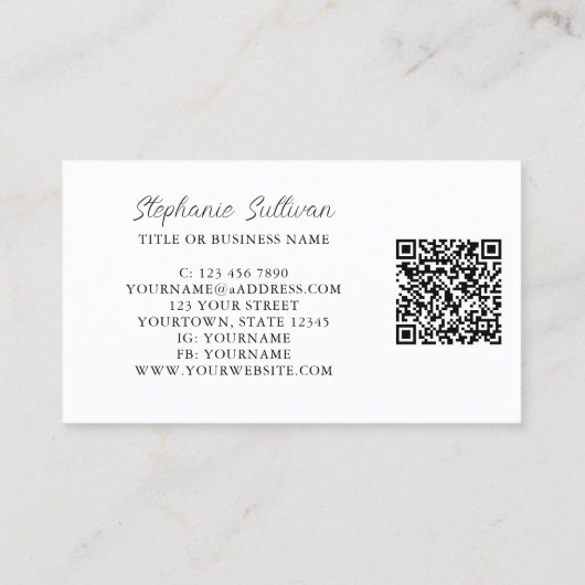 Carte De Visite QR Code Professional Arbre de vie moderne (Dos)