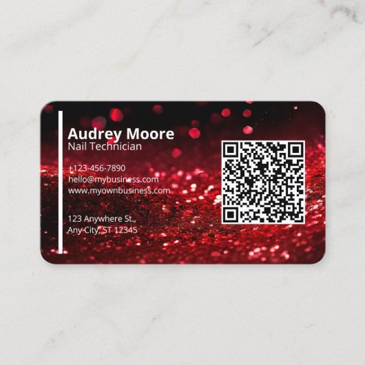 Carte De Visite QR Code Professional Creative Nail Technicien (Devant)