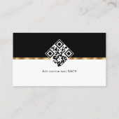 Carte De Visite QR Code Professional Custom Logo Black Gold Modern (Dos)