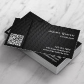 Carte De Visite QR Code Professional Dark Metal Consultant