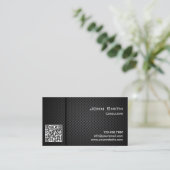Carte De Visite QR Code Professional Dark Metal Consultant (Debout devant)