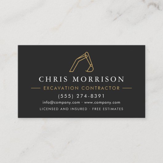 Carte De Visite QR Code Professional Excavation Services  (Devant)