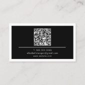 Carte De Visite QR Code Professional Minimal Monogram Black White (Dos)