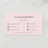 Carte De Visite QR Code Professional Photo Blush Rose Or (Dos)