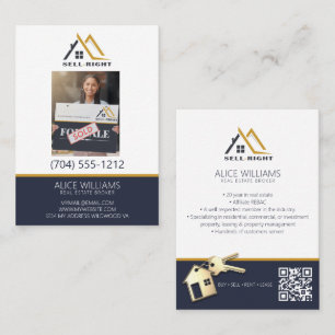 Carte De Visite QR Code Professional Photo Modern Realtor Broker
