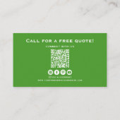 Carte De Visite QR Code Professional Tree Services (Dos)