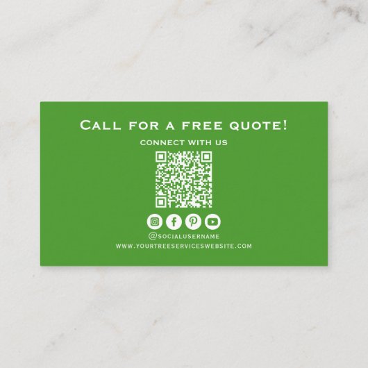 Carte De Visite QR Code Professional Tree Services (Dos)
