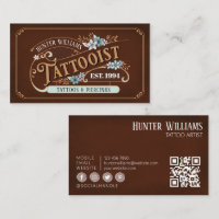 QR Code Professional Vintage tatoueur Brown