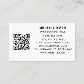 Carte De Visite QR Code Professionnel (Dos)