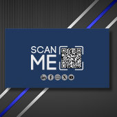 Carte De Visite QR Code Professionnel Aviation Bleu Marine Blanc