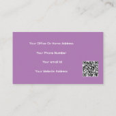 Carte De Visite QR Code Purple Blanc Lavande Moderne Professionnel (Dos)