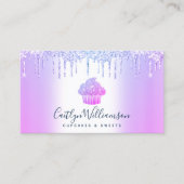 Carte De Visite QR Code Purple Cupcake Boulangerie Pâtisserie Part (Devant)