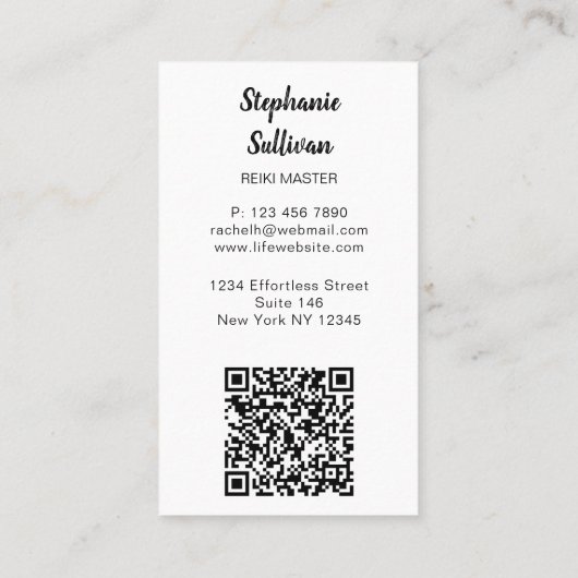 Carte De Visite QR Code Rainbow Tree Reiki Master (Dos)
