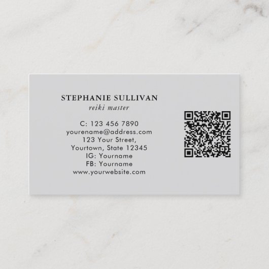 Carte De Visite QR Code Reiki Master (Dos)