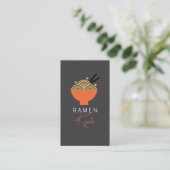 Carte de visite QR Code Restaurant Ramen Gray (Debout devant)