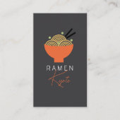 Carte de visite QR Code Restaurant Ramen Gray (Devant)