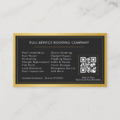 Carte De Visite QR Code Roofing Construction Services  (Dos)