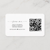 Carte De Visite QR Code Rose blanche Pampas Mariage de graisse sit (Dos)
