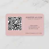 Carte de visite QR Code rose | Carte élégante à sc (Dos)