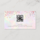 Carte De Visite QR Code Rose Parties scintillant or Holographique  (Dos)
