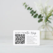 Carte De Visite QR Code RSVP Wedding Website Photo Enclosure Card (Debout devant)
