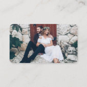 Carte De Visite QR Code RSVP Wedding Website Photo Enclosure Card (Dos)
