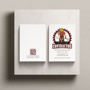 Carte De Visite QR Code Rustic Entrepreneur Réparation Maintenance