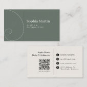 Carte de visite QR Code Sage Ratio Doré (Devant / Derrière)