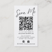 Carte De Visite Qr code scan black white simple social logo (Devant)