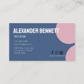Carte de visite QR code scannable bleu et rose Sim (Dos)
