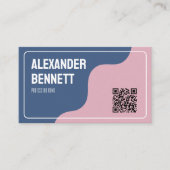 Carte de visite QR code scannable bleu et rose Sim (Devant)