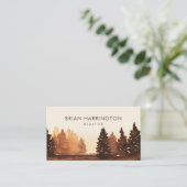 Carte De Visite QR Code Scannable Forêt automnale à l'extérieur aq (Debout devant)