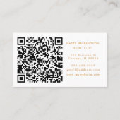 Carte De Visite QR Code scannable mignon couleur aquarelle florale (Dos)