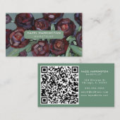Carte De Visite QR Code scanner Moody Abstrait Flowers Art (Devant / Derrière)