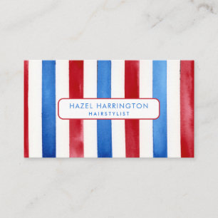 Carte De Visite QR Code scanner Patriotic Watercolor 4 juillet