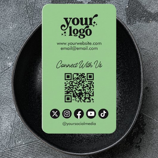 Carte De Visite QR Code Se Connecter Avec Nous Cool De Médias Soci