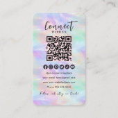 Carte De Visite QR Code Se Connecter Avec Nous Iridescente Opal De (Devant)
