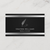 Carte De Visite QR code Silver Black mobile (Devant)