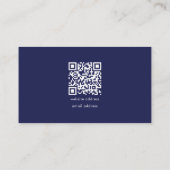 Carte De Visite QR Code Simple Marine Bleu Moderne Logo d'entrepri (Dos)