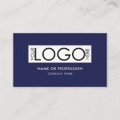 Carte De Visite QR Code Simple Marine Bleu Moderne Logo d'entrepri (Devant)