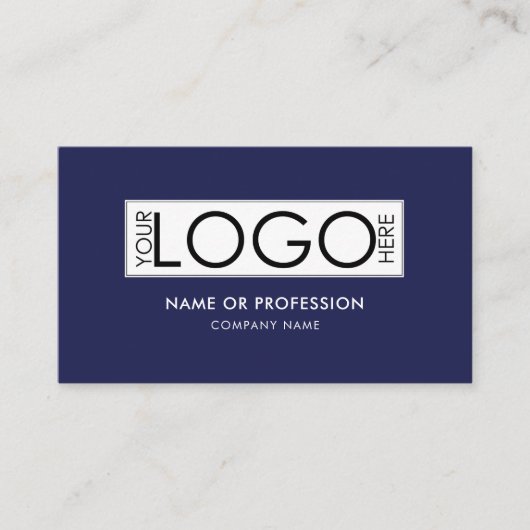 Carte De Visite QR Code Simple Marine Bleu Moderne Logo d'entrepri (Devant)