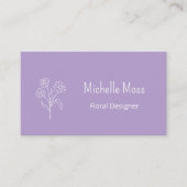 Carte De Visite QR code Simple Purple Daisy Professional Modern (Devant)