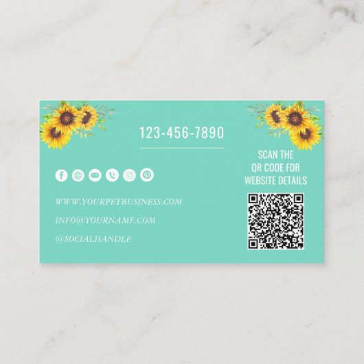 Carte De Visite QR Code Site Web Chien Grooming (Dos)