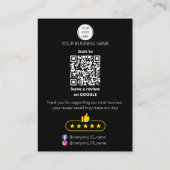 Carte De Visite QR code small business review GOOGLE and YELP  (Dos)
