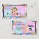 Carte De Visite QR Code Social Media Icons beauté unique (Devant / Derrière)