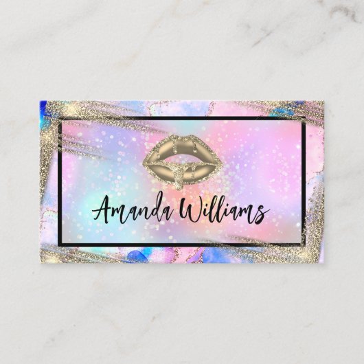 Carte De Visite QR Code Social Media Icons beauté unique (Devant)