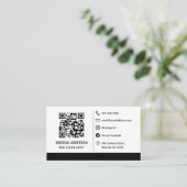 Carte De Visite QR Code Social Media Icons Immobilier (Debout devant)